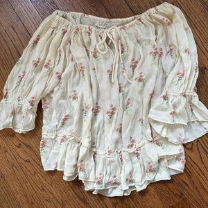 Ralph Lauren Cream Floral Blouse